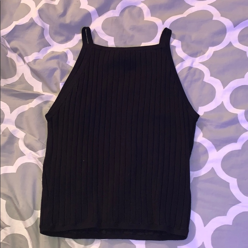 H&M Black Ribbed Halter Top